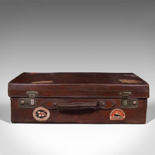 fig 3. Antique Gentleman's Suitcase, English, Leather, Case, Travel, Edwardian, C.1910
