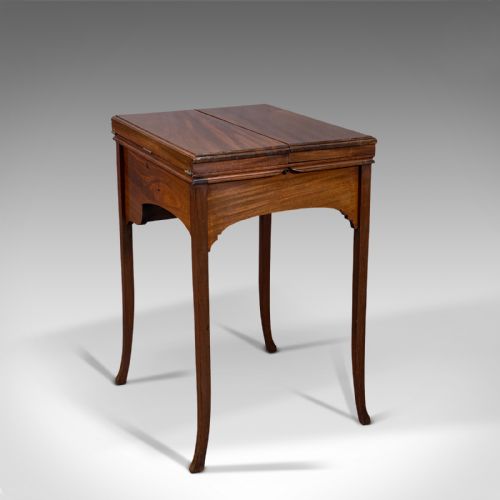 fig 1. Antique Writing Desk, English, Mahogany, Side, Correspondence Table, Edwardian