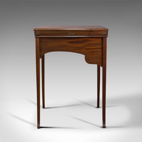 fig 5. Antique Writing Desk, English, Mahogany, Side, Correspondence Table, Edwardian