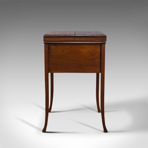 fig 6. Antique Writing Desk, English, Mahogany, Side, Correspondence Table, Edwardian