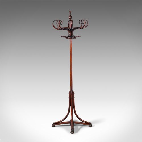 fig 1. Antique Bentwood Coat Stand, English, Hallway Rack, After Thonet, Edwardian