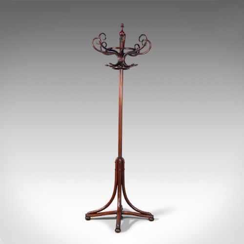 fig 2. Antique Bentwood Coat Stand, English, Hallway Rack, After Thonet, Edwardian