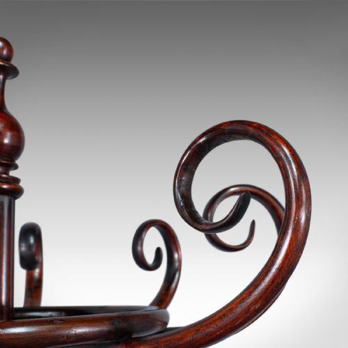 fig 3. Antique Bentwood Coat Stand, English, Hallway Rack, After Thonet, Edwardian