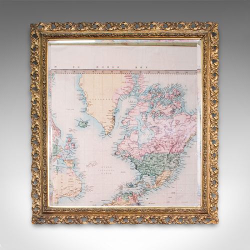 fig 1. Antique Bevelled Mirror, English, Gilt Gesso, Overmantel, Hall, Victorian, 1900