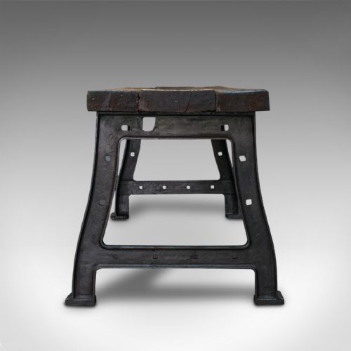 ANTIQUE FOUNDRY TABLE ENGLISH PINE IRON HEAVY INDUSTRIAL TASTE VICTORIAN - ADDITIONAL PHOTO 2