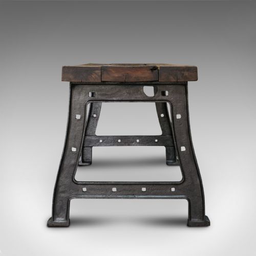 ANTIQUE FOUNDRY TABLE ENGLISH PINE IRON HEAVY INDUSTRIAL TASTE VICTORIAN - ADDITIONAL PHOTO 3