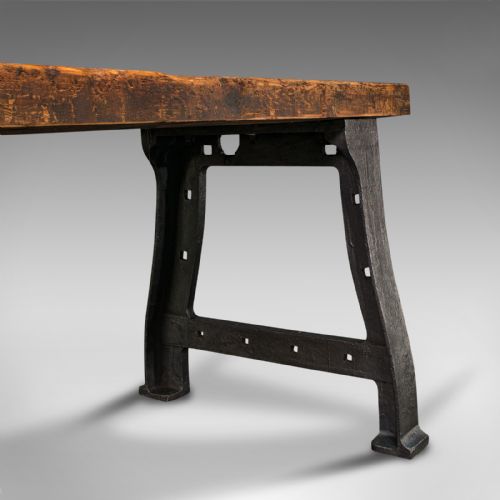 ANTIQUE FOUNDRY TABLE ENGLISH PINE IRON HEAVY INDUSTRIAL TASTE VICTORIAN - ADDITIONAL PHOTO 11