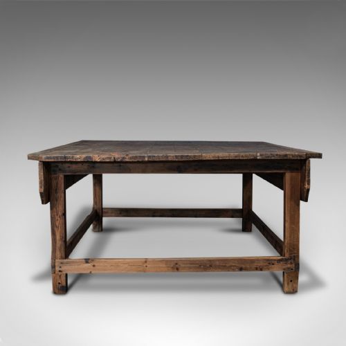 fig 4. Large Antique Textiles Table, English, Pine, Shop, Retail, Display, Victorian