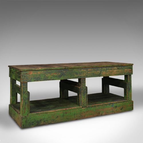Large Antique Factory Mill Table, English, Pine, Industrial, Victorian, C.1900