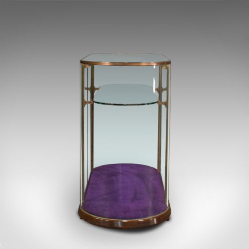 fig 2. Large Antique Glazed Display Cabinet, English, Bronze, Shop, Showcase, Edwardian