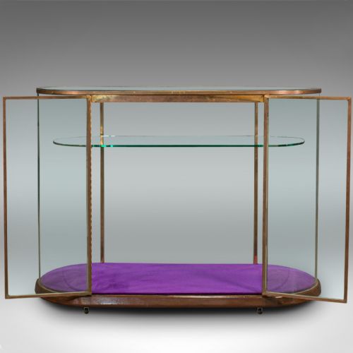 fig 5. Large Antique Glazed Display Cabinet, English, Bronze, Shop, Showcase, Edwardian