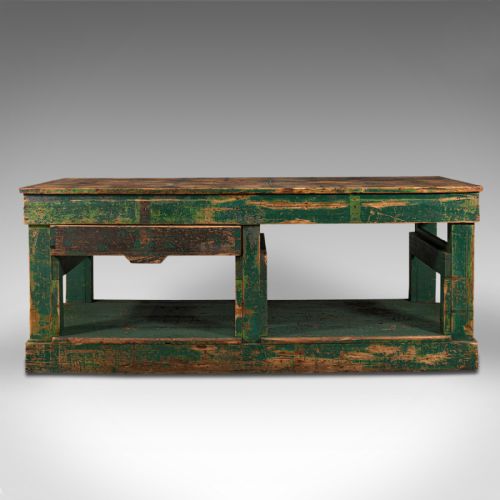 fig 1. Large Antique Factory Work Table, English, Pine, Industrial, Mill, Victorian