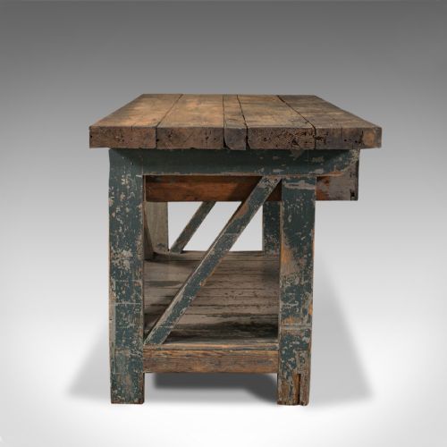 fig 2. Large Antique Silversmith's Bench, English, Pine, Craftsman's Table, Victorian