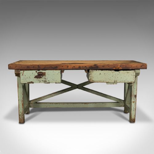 fig 1. Large Antique Silversmith's Table, English, Pine, Industrial, Bench, Victorian