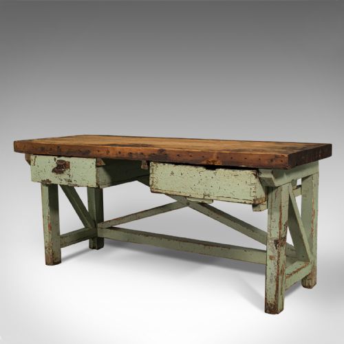fig 2. Large Antique Silversmith's Table, English, Pine, Industrial, Bench, Victorian