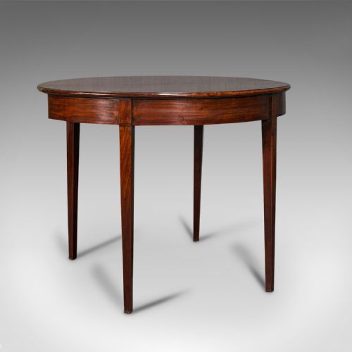 fig 1. Antique Folding Tea Table, English, Mahogany, Side, Demi Lune, Georgian, C.1800