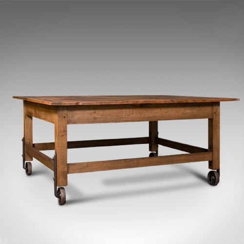 Antique Boulangerie Table, French, Pine, Shop, Bakery, Display, Victorian, 1880