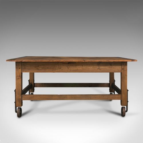 fig 1. Antique Boulangerie Table, French, Pine, Shop, Bakery, Display, Victorian, 1880