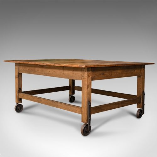 fig 3. Antique Boulangerie Table, French, Pine, Shop, Bakery, Display, Victorian, 1880