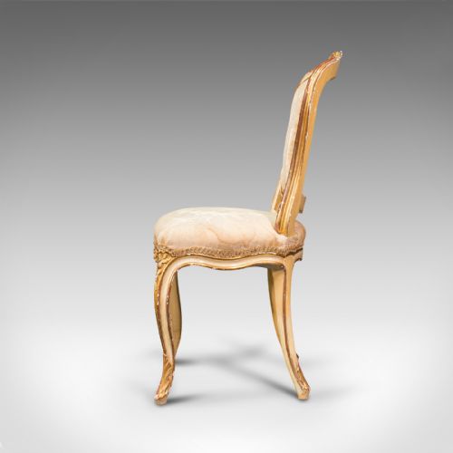 fig 3. Antique Boudoir Chair, French, Giltwood, Bedroom Dressing Seat, Victorian, 1900
