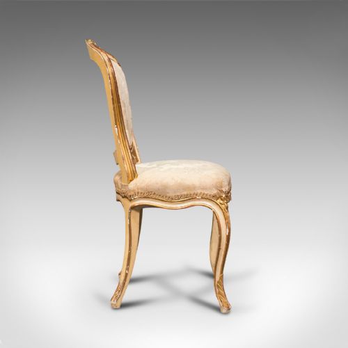 fig 4. Antique Boudoir Chair, French, Giltwood, Bedroom Dressing Seat, Victorian, 1900