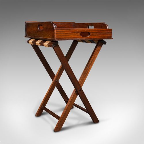 Antique Butler's Stand, English, Mahogany, Serving Tray, Rest, Victorian, C.1900