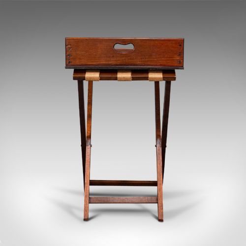 fig 3. Antique Butler's Stand, English, Mahogany, Serving Tray, Rest, Victorian, C.1900