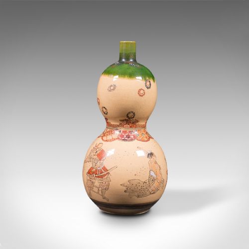 fig 2. Antique Gerbera Vase, Japanese, Ceramic, Single Stem, Flower, Meiji Period, 1900