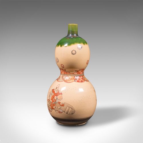 fig 3. Antique Gerbera Vase, Japanese, Ceramic, Single Stem, Flower, Meiji Period, 1900