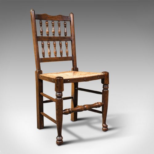 fig 1. Set Of 12, Antique Lancashire Chairs, Beech, Spindle Back, Seat, Edwardian, 1910