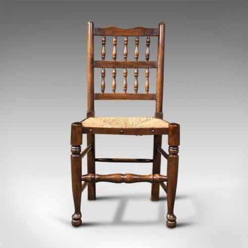 fig 3. Set Of 12, Antique Lancashire Chairs, Beech, Spindle Back, Seat, Edwardian, 1910