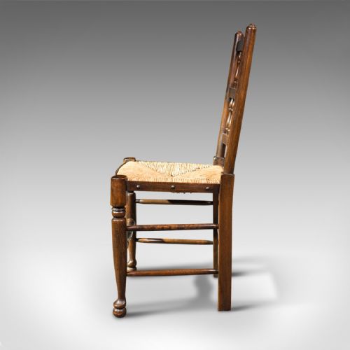 fig 4. Set Of 12, Antique Lancashire Chairs, Beech, Spindle Back, Seat, Edwardian, 1910
