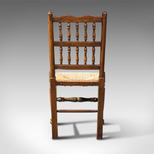 fig 5. Set Of 12, Antique Lancashire Chairs, Beech, Spindle Back, Seat, Edwardian, 1910