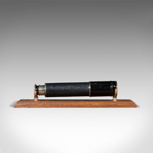 fig 3. Antique Three Draw Telescope, English, Brass, Terrestrial, Ross, Edwardian, 1910