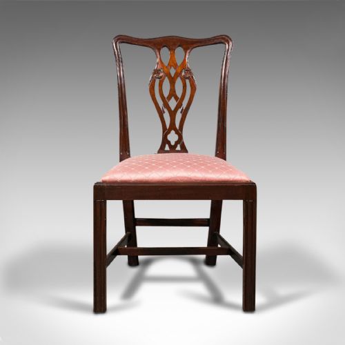 fig 2. 8 Antique Chippendale Revival Chairs, English, Mahogany, Dining Seat, Victorian