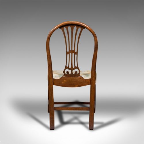 fig 4. Pair Of, Antique Hepplewhite Revival Side Chairs, English, Seat, Victorian, 1890