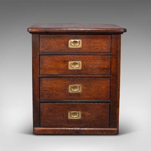 ANTIQUE CAMPAIGN CHEST OF DRAWERS ENGLISH PITCH PINE SHOP RETAIL VICTORIAN - ADDITIONAL PHOTO 1