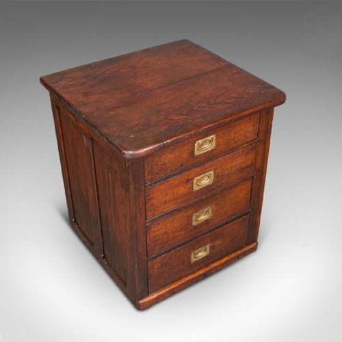 ANTIQUE CAMPAIGN CHEST OF DRAWERS ENGLISH PITCH PINE SHOP RETAIL VICTORIAN - ADDITIONAL PHOTO 6