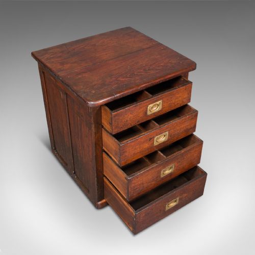 ANTIQUE CAMPAIGN CHEST OF DRAWERS ENGLISH PITCH PINE SHOP RETAIL VICTORIAN - ADDITIONAL PHOTO 7