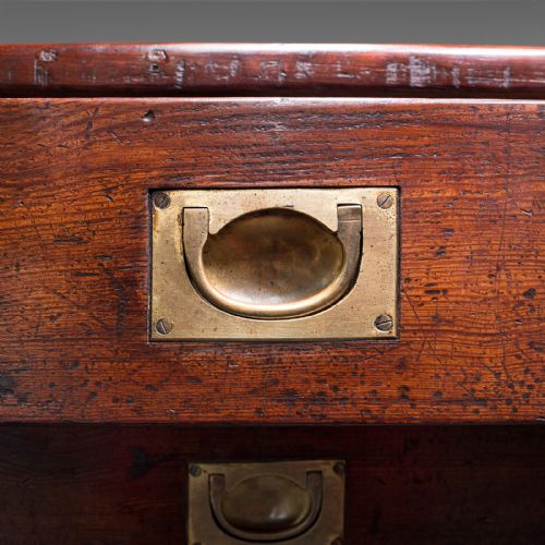 ANTIQUE CAMPAIGN CHEST OF DRAWERS ENGLISH PITCH PINE SHOP RETAIL VICTORIAN - ADDITIONAL PHOTO 10