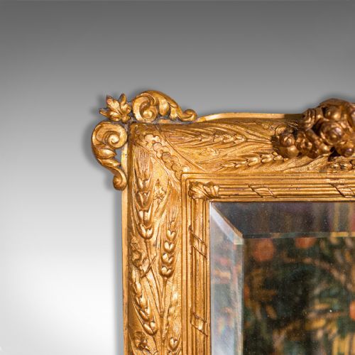 fig 3. Small Antique Wall Mirror, Italian, Gilt Metal, Decorative, Victorian, C.1900