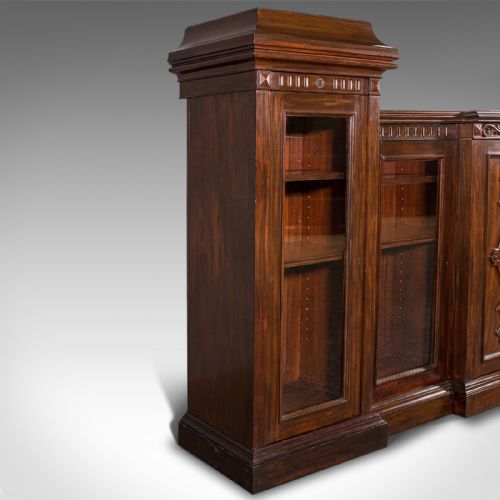 fig 2. Huge, 15 Foot Antique Glazed Bookcase, English, Mahogany, Victorian, Circa 1880
