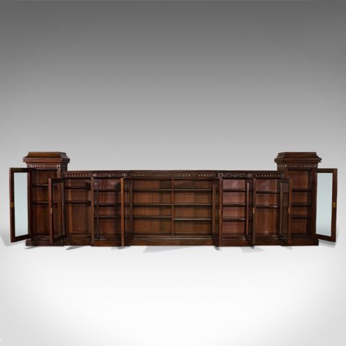 fig 3. Huge, 15 Foot Antique Glazed Bookcase, English, Mahogany, Victorian, Circa 1880