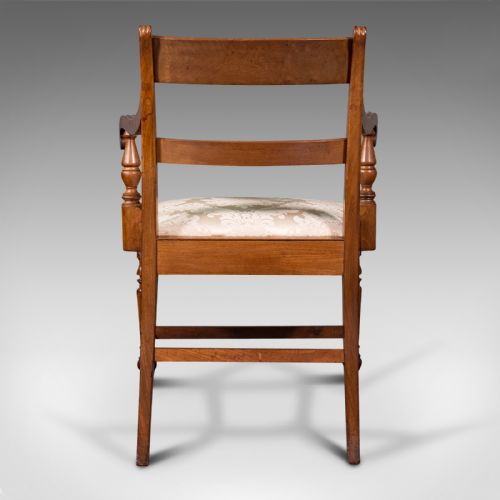 fig 4. Set of 4, Antique Dining Chairs, English, Mahogany, Pair Of Carvers, Regency