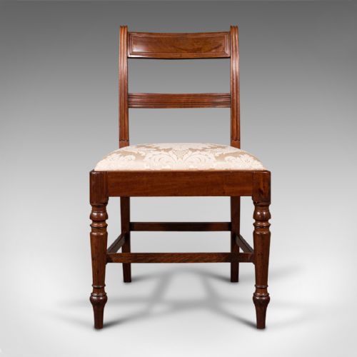 fig 5. Set of 4, Antique Dining Chairs, English, Mahogany, Pair Of Carvers, Regency