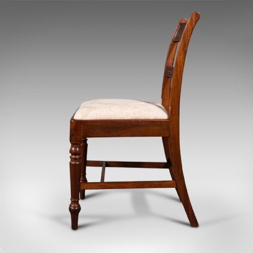 fig 6. Set of 4, Antique Dining Chairs, English, Mahogany, Pair Of Carvers, Regency