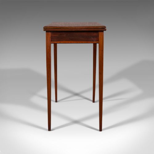 fig 4. Antique Fold Over Card Table, English, Mahogany, Games, Occasional, Edwardian