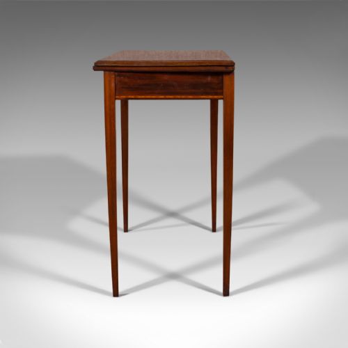 fig 5. Antique Fold Over Card Table, English, Mahogany, Games, Occasional, Edwardian