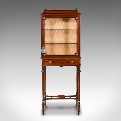 fig 2. Antique Raised Pier Cabinet, English, Mahogany, Display Case, Edwardian, C.1910