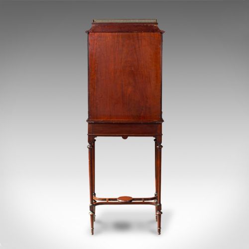 fig 4. Antique Raised Pier Cabinet, English, Mahogany, Display Case, Edwardian, C.1910